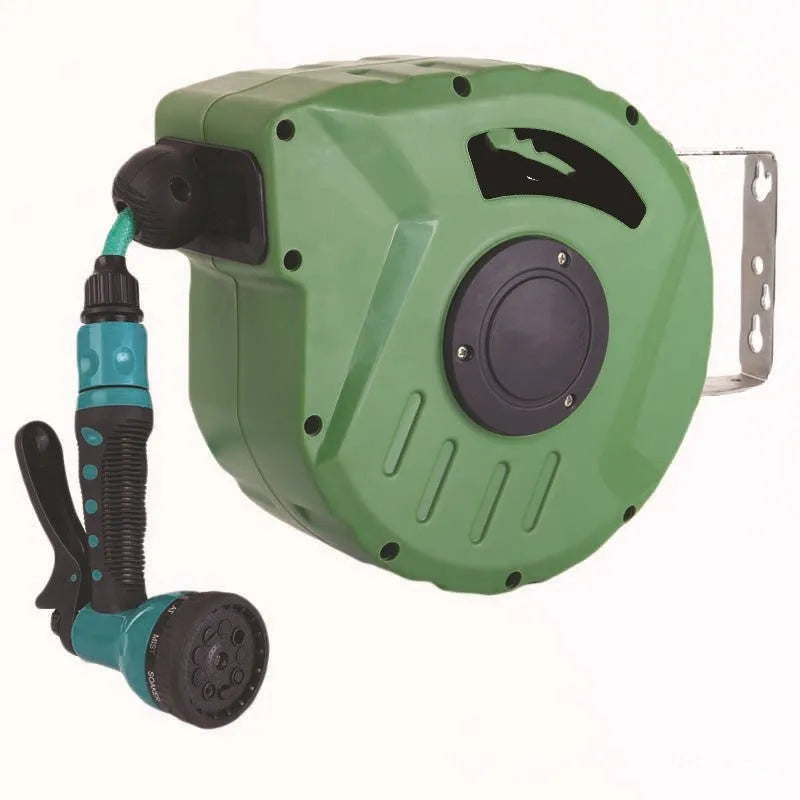 Automatic retractable hose reel with 10m PVC pipe for car wash and garden watering