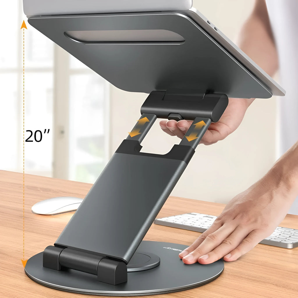 Aluminium alloy laptop stand with adjustable base, 27.5 x 24cm, in silver, grey or rose gold
