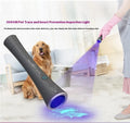 Black aluminium UV flashlight with USB-C port for detecting pet urine stains and insects.