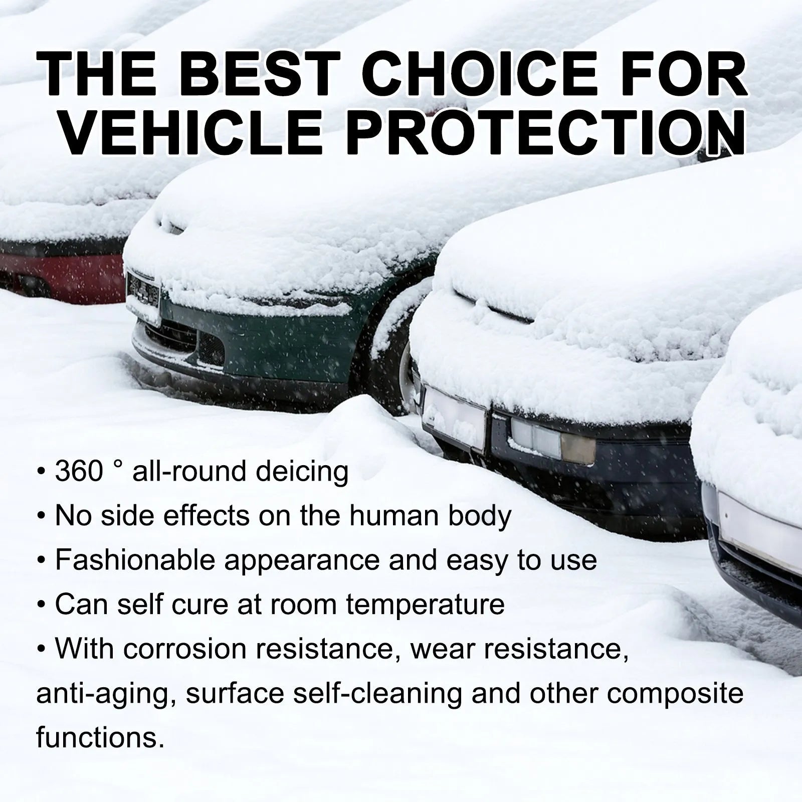 Hydrophobic nano coating car snow brush made from white PE plastic