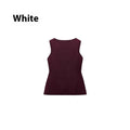 Dark red women's sweater vest with gold buttons and 3D patterns, V-neck slim fit design