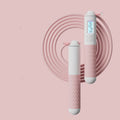 Intelligent electronic counting skipping rope with 3m steel wire shoelace and ABS handles on a neutral background