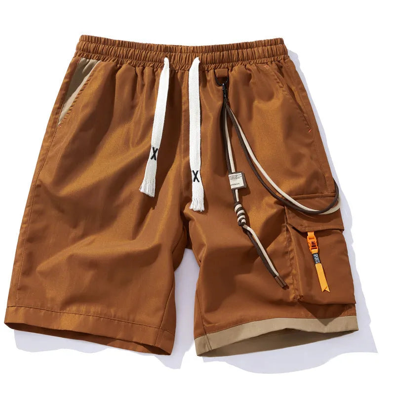 Men's straight-leg cropped shorts in bamboo fabric available in coffee, black, blue and white colours