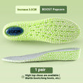Black PVC invisible height increasing shoe insole, 1cm rise, for men's size 35-46 with non-collapse padding