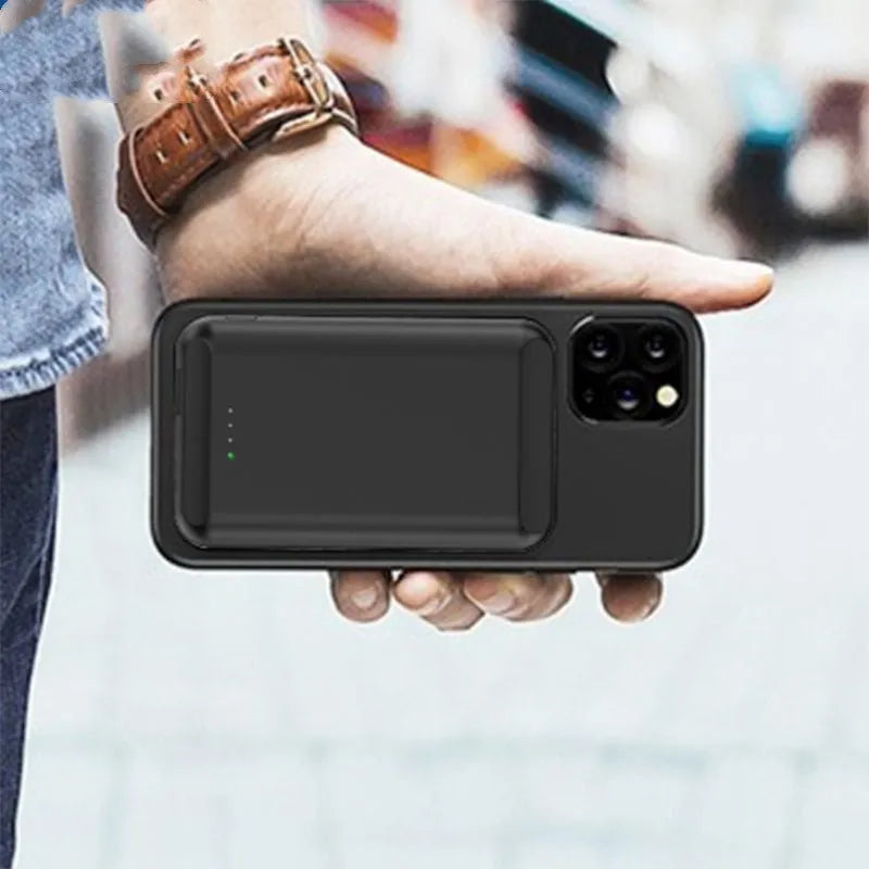 Son magnetic wireless power bank in various colours showing compact size of 85x55x12.5mm