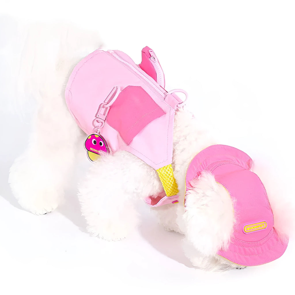 Pink polyester pet vest for small dog breeds on mannequin showing casual pull-on style