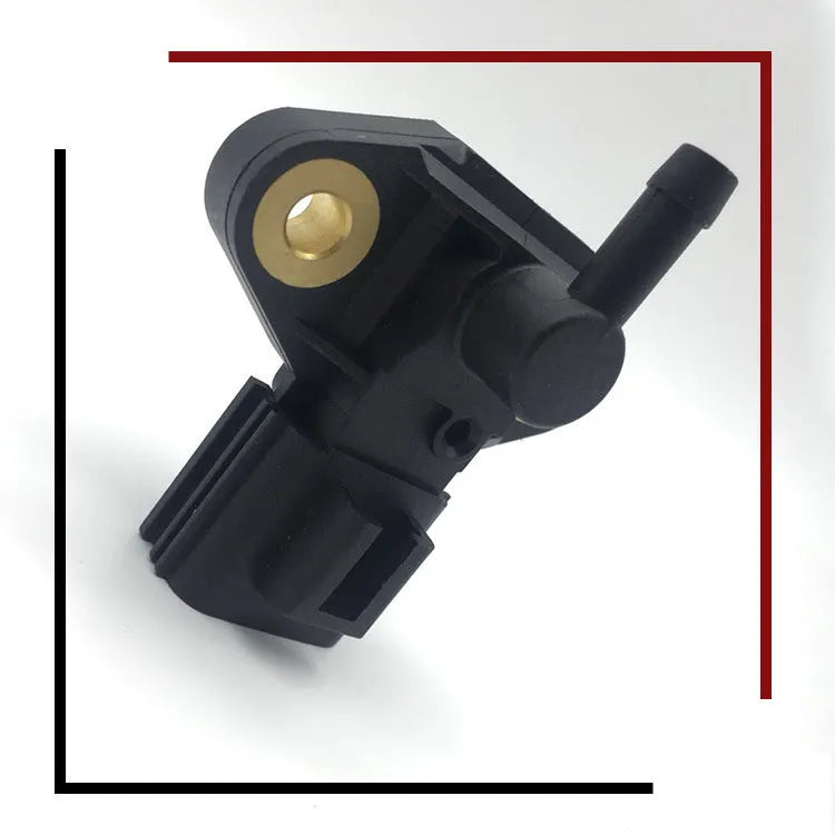 Black intake pressure sensor for Ford and Lincoln vehicles with automotive connections