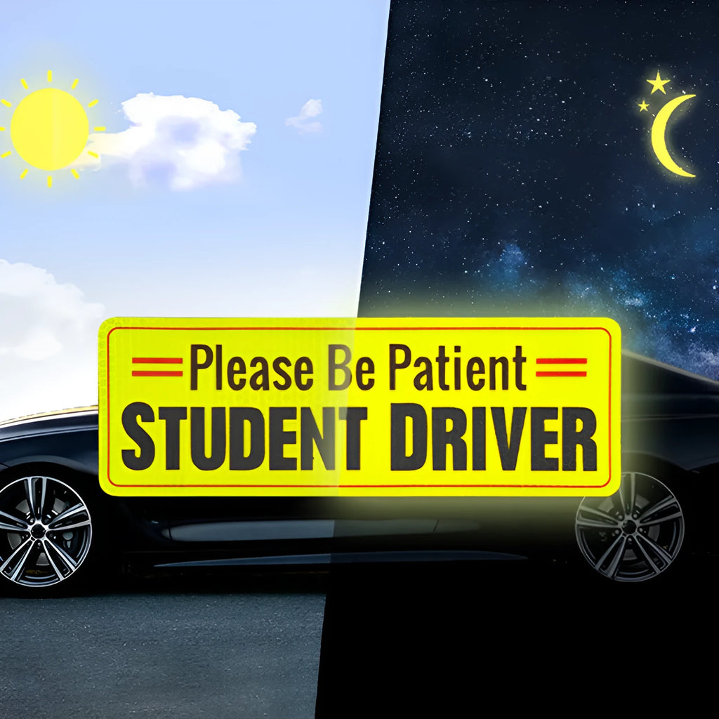 Personalised reflective bumper sticker for novice drivers, 22.5 x 8.5 cm, acrylic material for car use