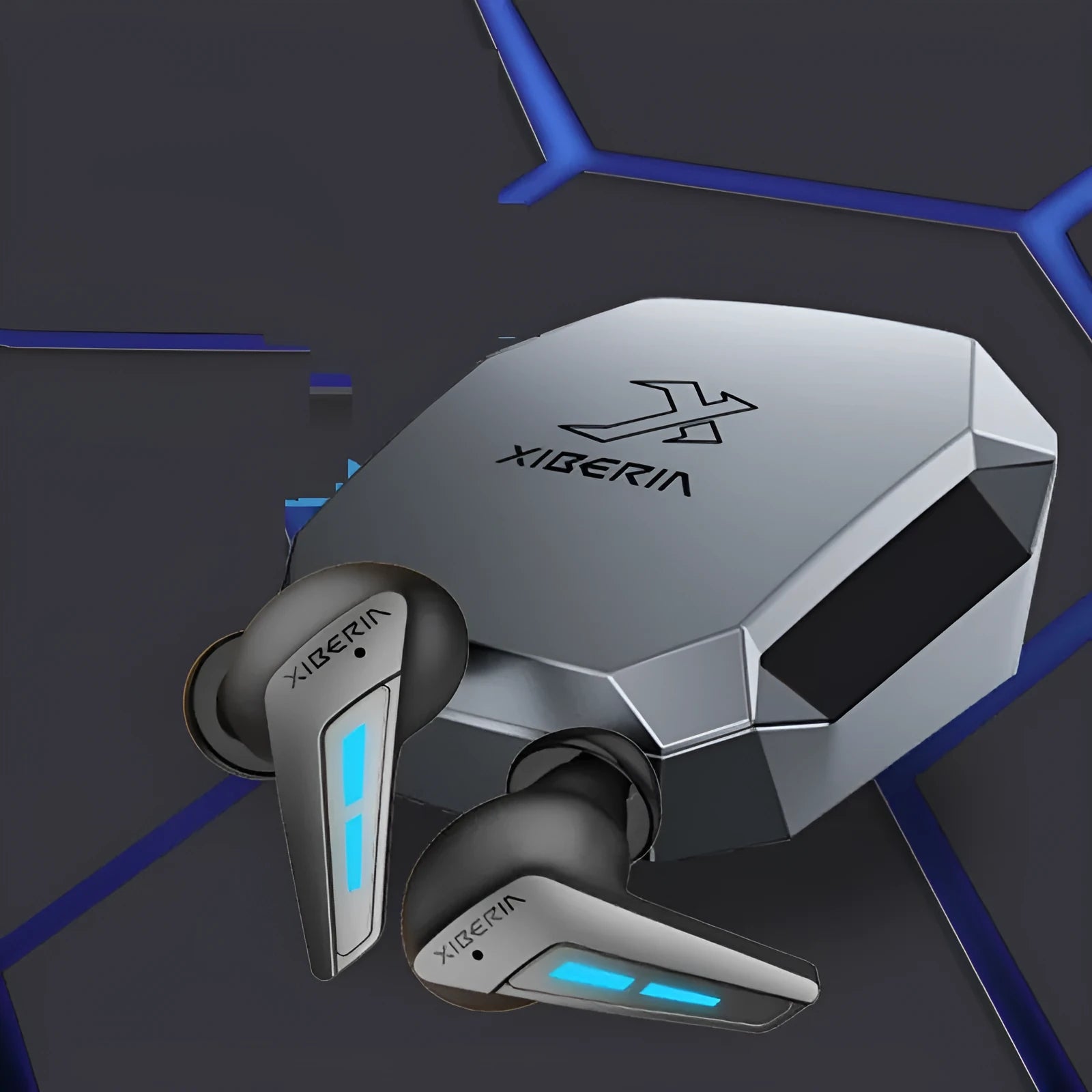 W2 True Wireless Gaming Bluetooth Headset in Grey with Type-C charging port and Pixort chip