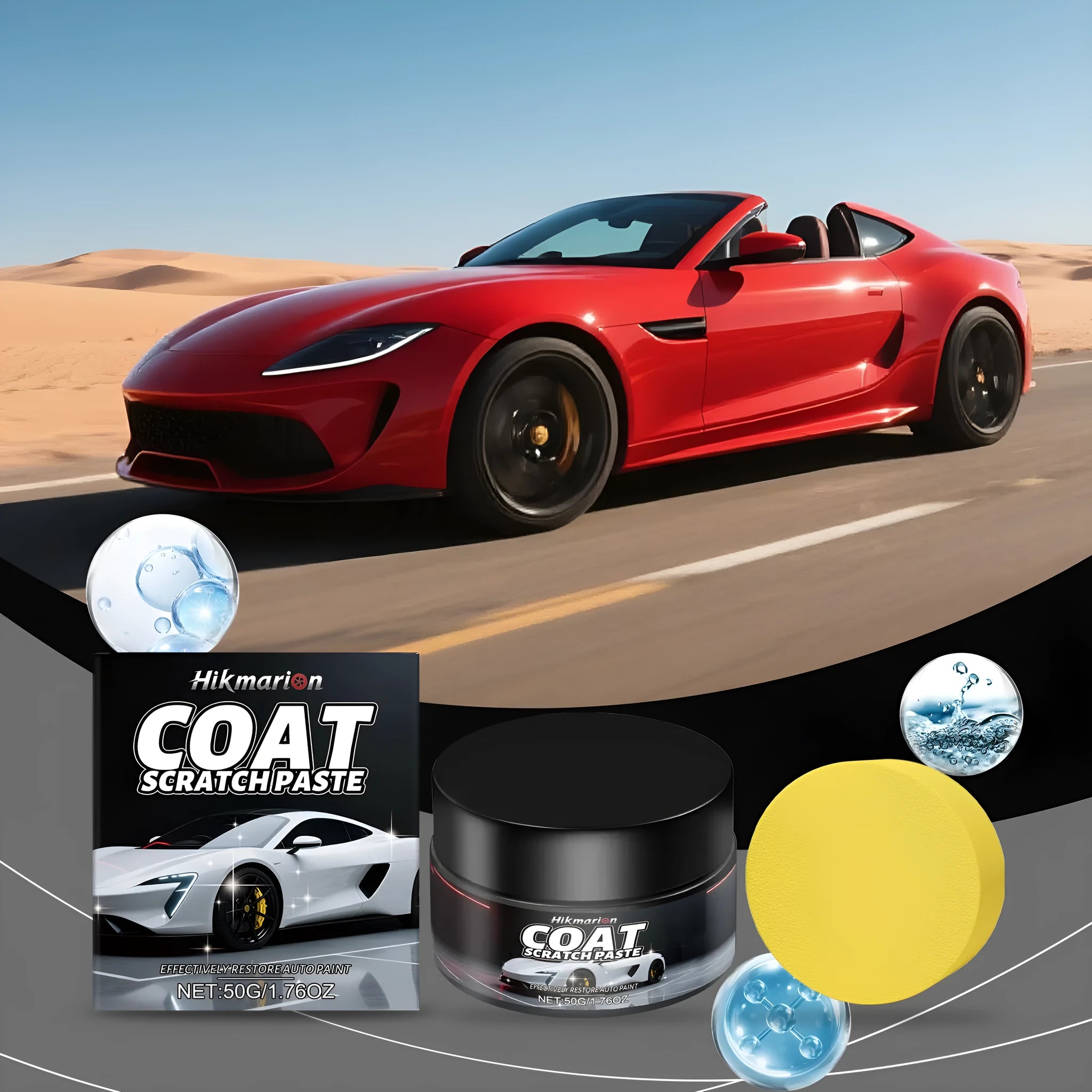 Coat Scratch Paste 50g tube and sponge for car paint scratch repair and polish