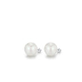 Light Luxury French Pearl Earrings for women in S925 sterling silver, diamond setting, available in 6MM to 14MM sizes, silver colour
