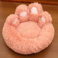 Plush kennel thickened pet bed in coffee colour, grey or pink, hand-shaped brush nest, 50cm to 130cm diameter