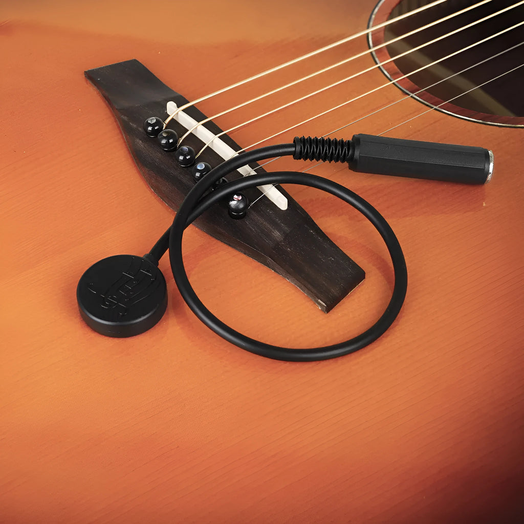 Black universal guitar pickup clip 40.7cm for folk classical wooden guitars with Velcro and buckle