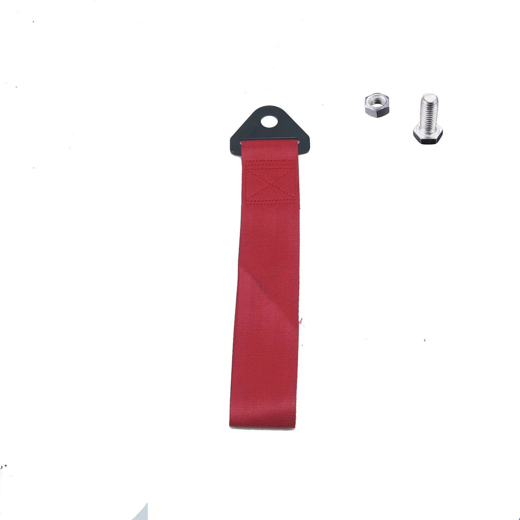 Automotive trailer rope with front bumper ribbon in multiple colour options