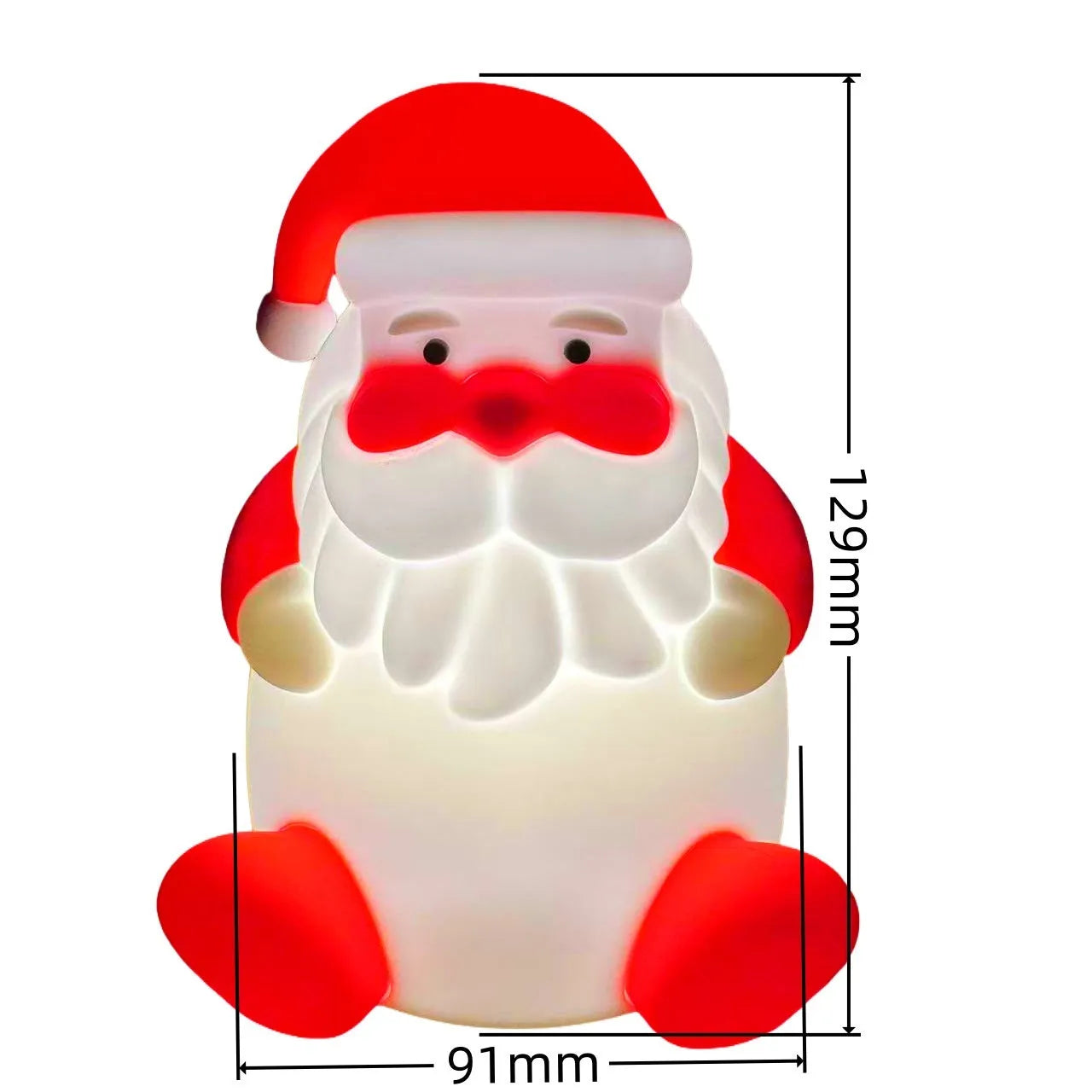 Cartoon snowman shaped silicone night lamp with warm light on a desk