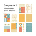 Pack of 50 colourful retro collage note papers in sweet light dessert colours, each measuring 56 by 83 millimetres.