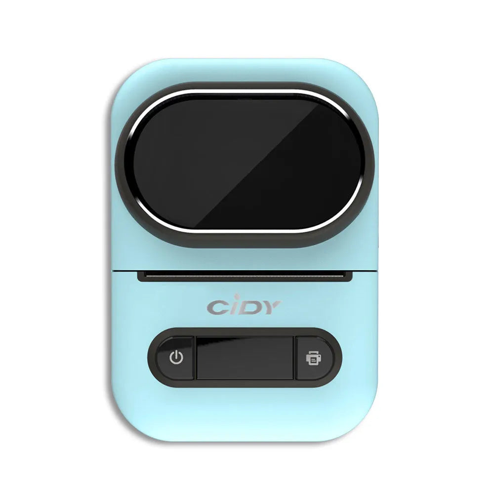 Handheld wireless Bluetooth portable thermal printer in black with Type C and Bluetooth connectivity, 57mm print width, compact size