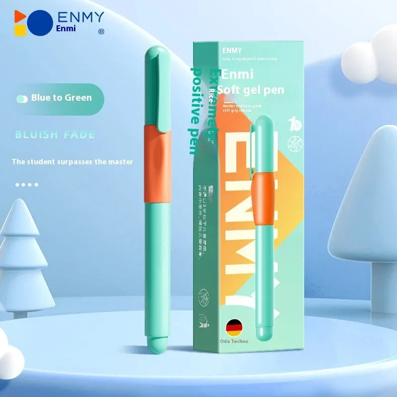 Student posture correction pen with ergonomic grip in blue, green, purple, and orange colour options