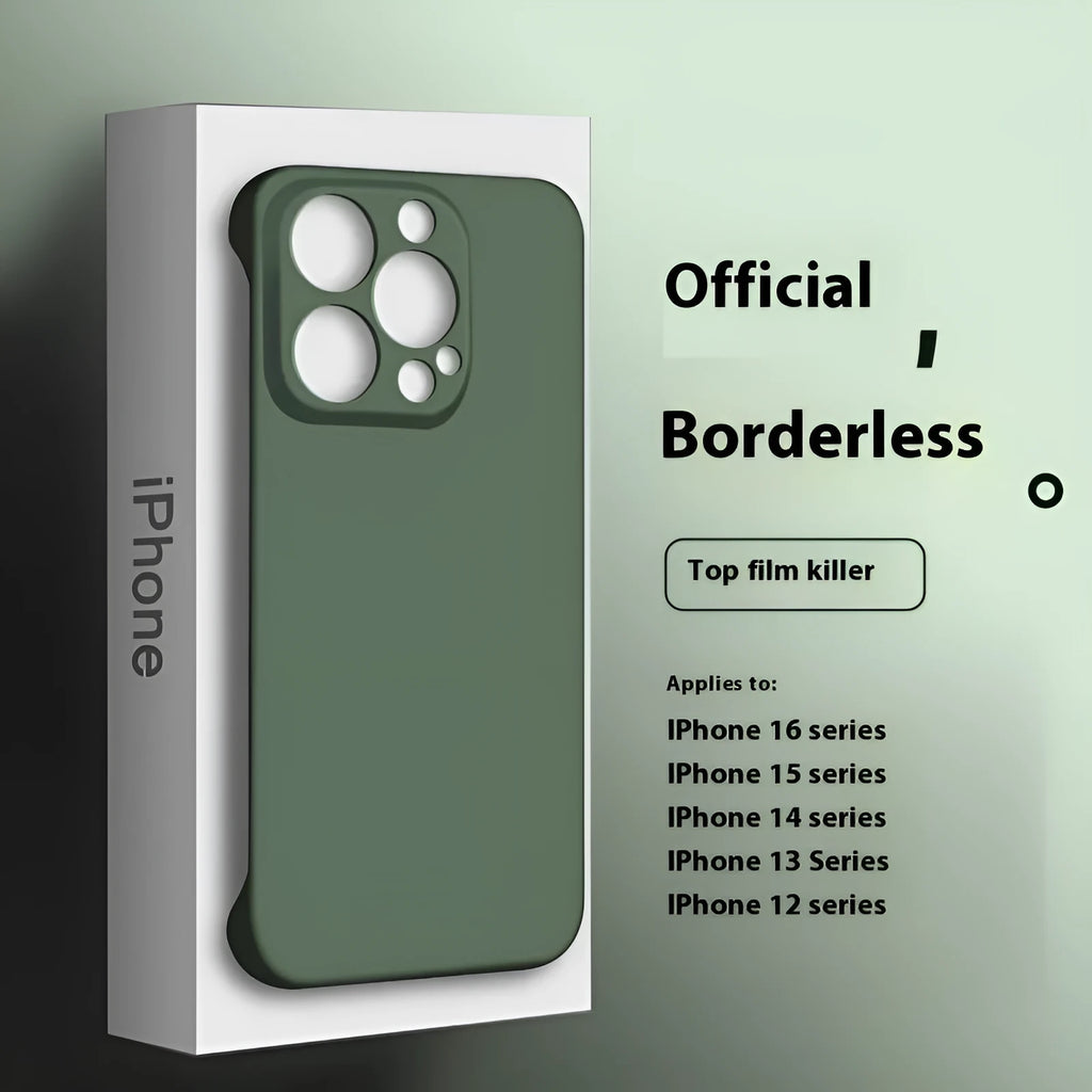 Ultra-thin frameless silicone phone case for iPhone 15 Pro Max in Graphite Black