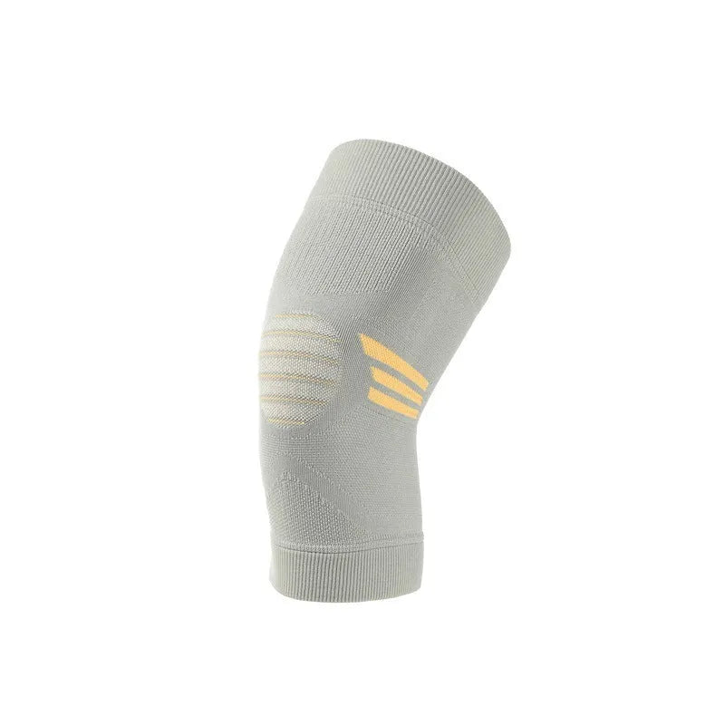 A pair of polyester knee pads for sports in various colour combinations on a white background.