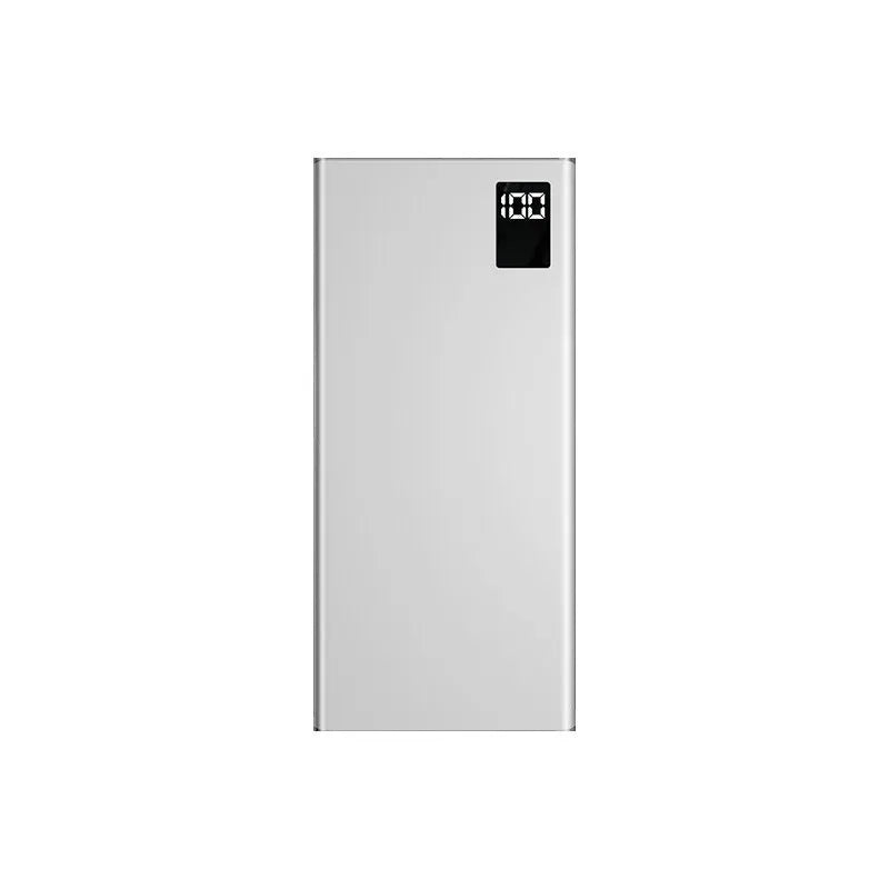 Two-way fast power bank in black or white, 10000mAh to 30000mAh, 152 x 68 x 15mm plastic body.
