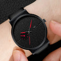 New Simple Trendy Men Earth Watch with round dial, PU leather strap, stainless steel case, 40mm