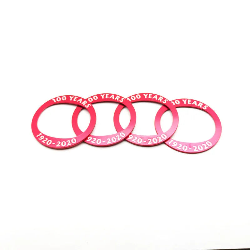 Aluminium alloy 100th anniversary car modification sticker for Mazda in red and black colours
