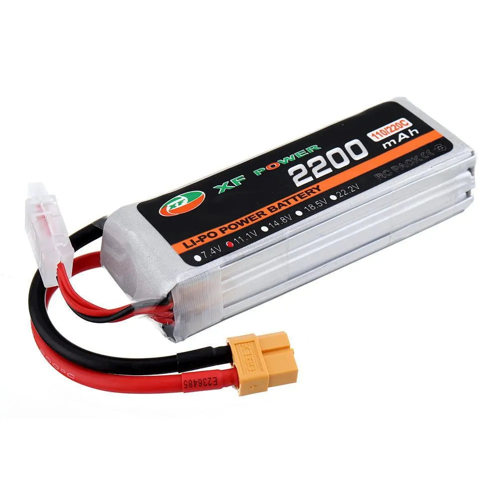 XF Power black 14.8V 1000mAh 75C graphene drone battery with red XT60 connector