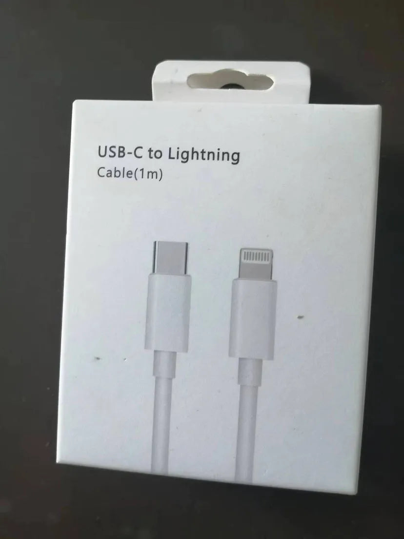 White British 20W USB-C PD fast charger with multiple cable length options including 1m, 1.5m, and 2m