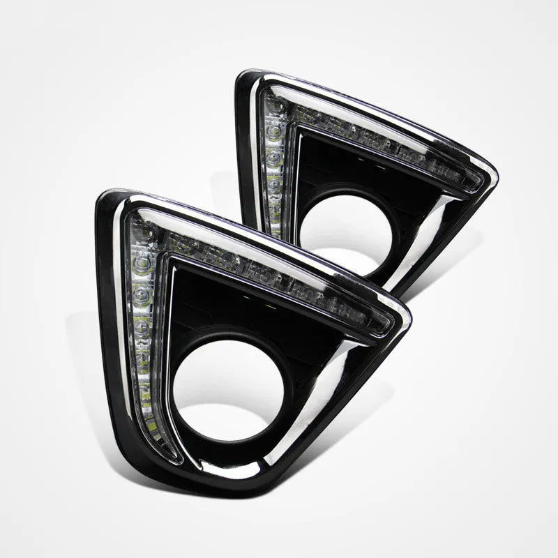 Pair of electroplated LED daytime running light units for Mazda CX-5.