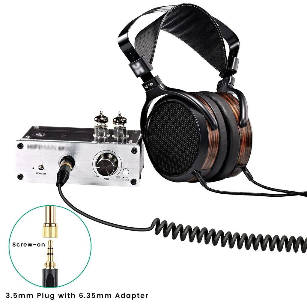 Black 1.8m headphone cable with double 25mm plug for HE400i He560 headphones
