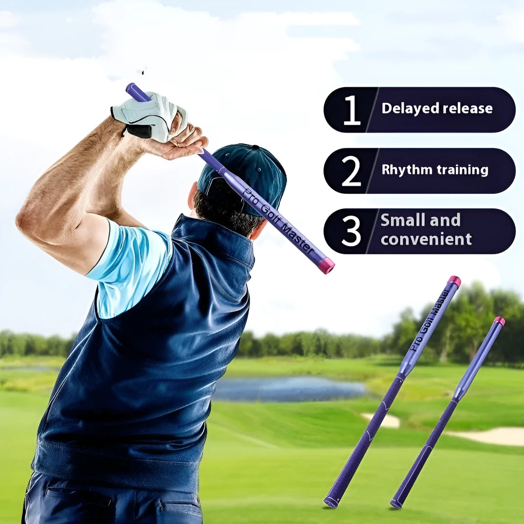 Golf training club with sound swing link model HGB021 on a plain background