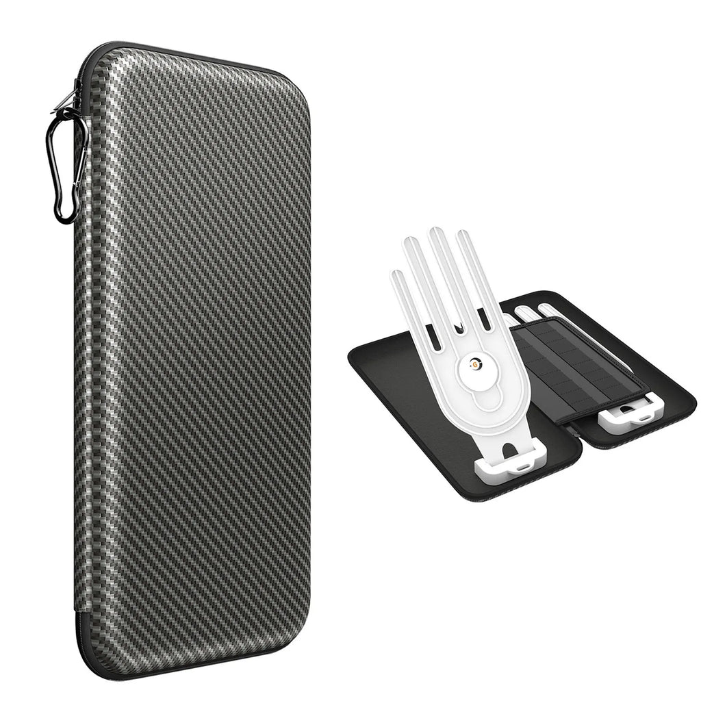 Silver grey golf glove storage bag with two mounting brackets for golf bag attachment