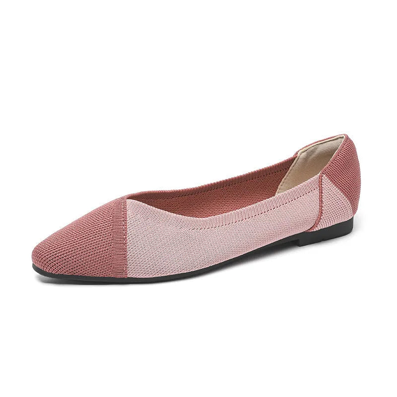 Women's flyknit flat shoes in multiple colour patterns with woven upper and flat sole