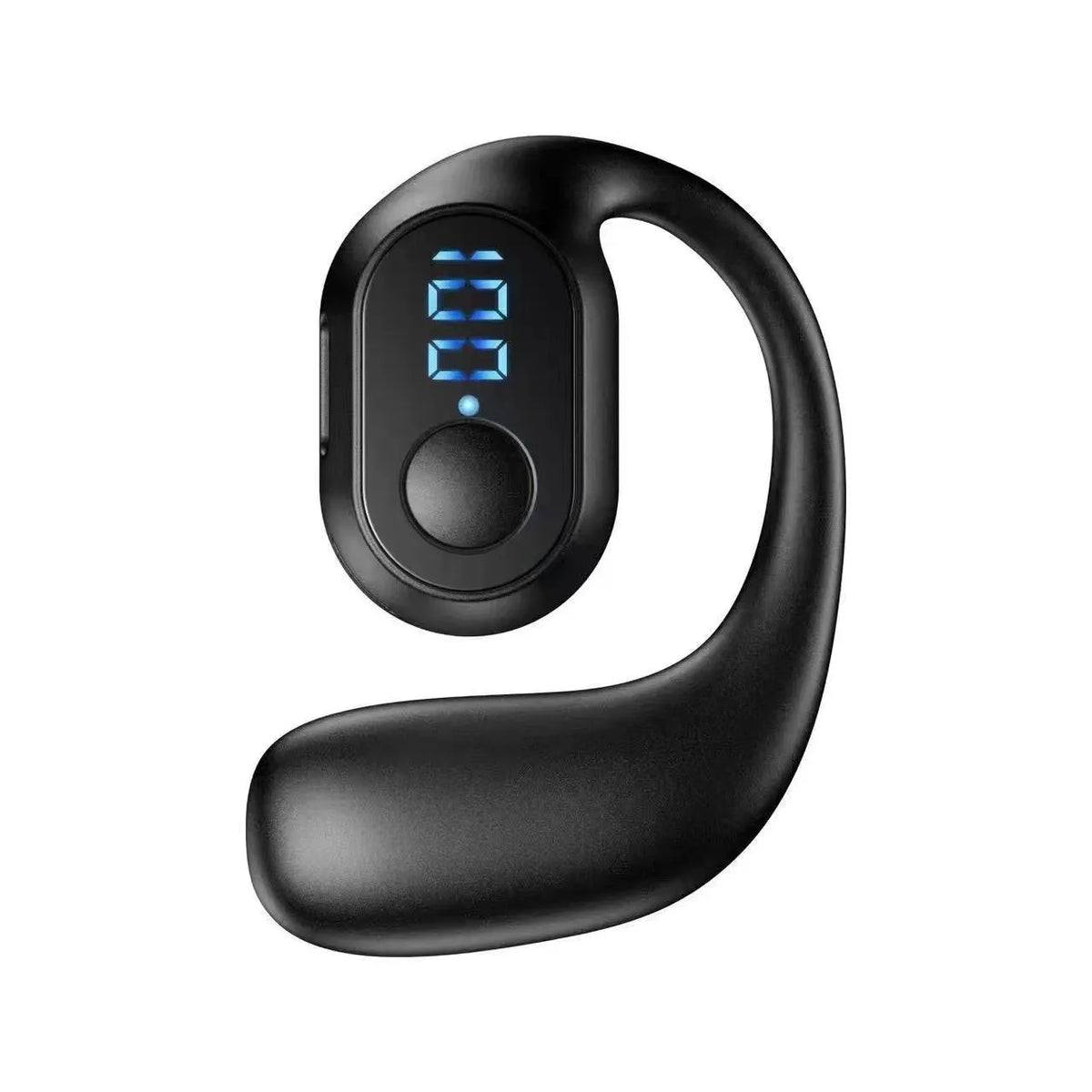 Business wireless headset ear-mounted non in-ear with smart digital display in black