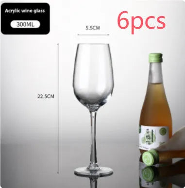 Clear plastic catering wine glass for parties, shown in 550ml and 300ml sizes.