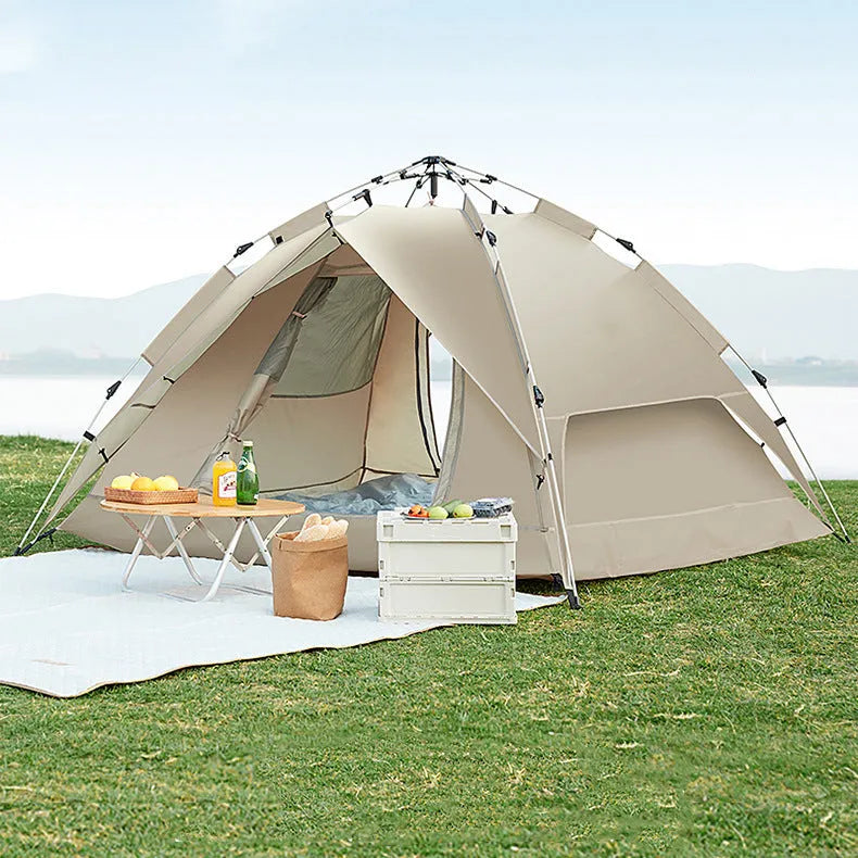 Pop-up outdoor tent double layer Oxford cloth automatic open waterproof camping 230x200x145cm 3-4 person