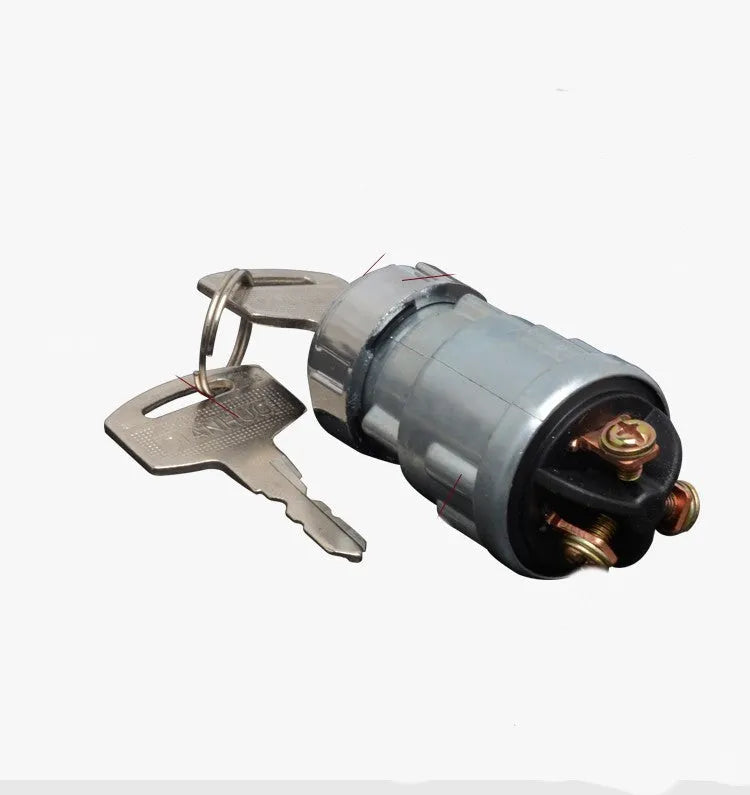 Copper car ignition lock with key for trucks and agricultural vehicles