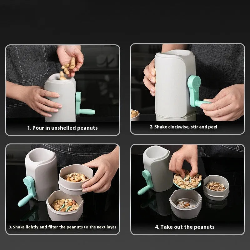 Automatic peanut sheller lazy household kitchen gadget solid colour ABSPP rubber modern simplicity style