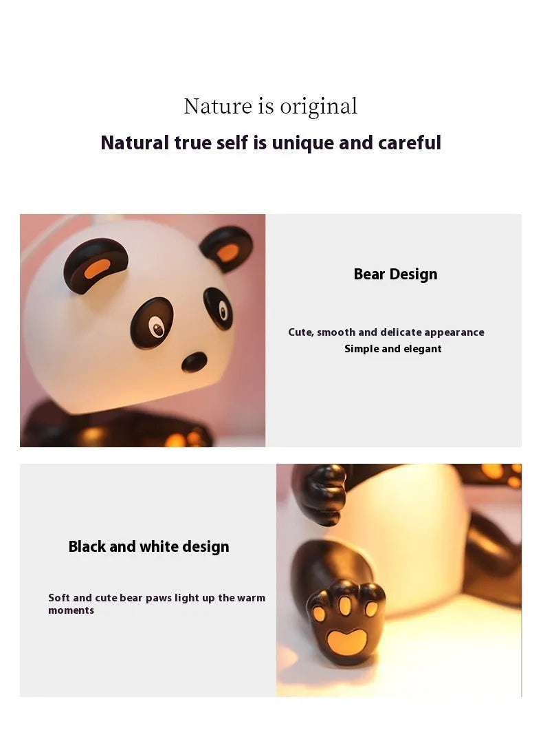 Panda aromatherapy wax table lamp with night light in modern simplicity style, 220V