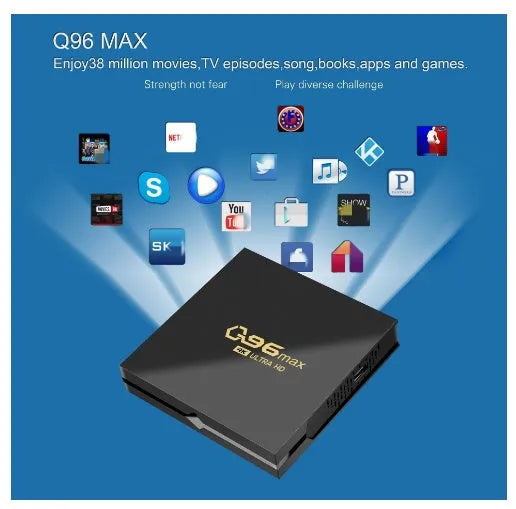 Q96 MAX S905 Android TV box set-top box with remote control and HDMI cable