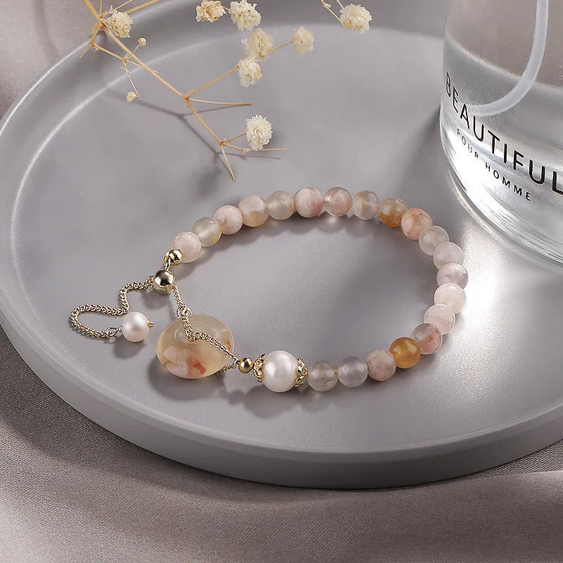 Women's Korean-style crystal bracelet with choice of stone and metal fastener
