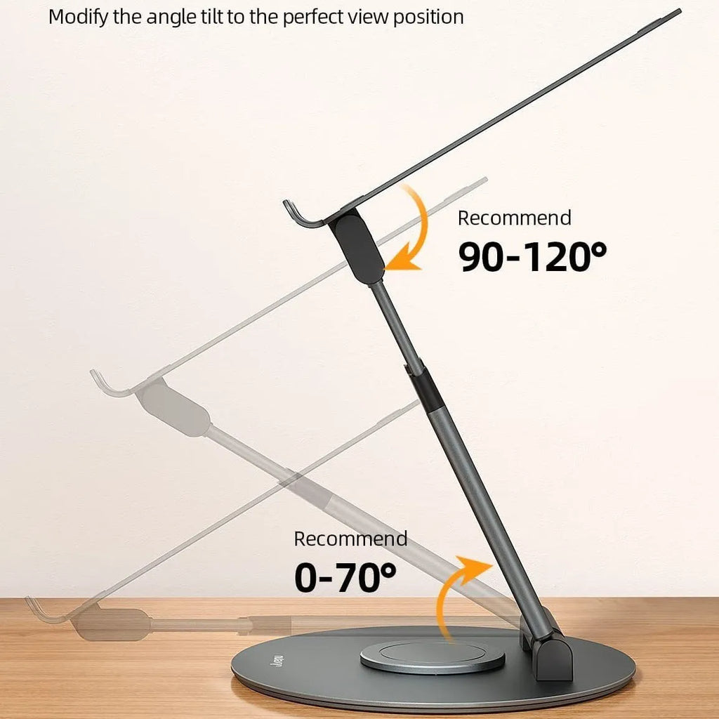 Aluminium alloy laptop stand with adjustable base, 27.5 x 24cm, in silver, grey or rose gold