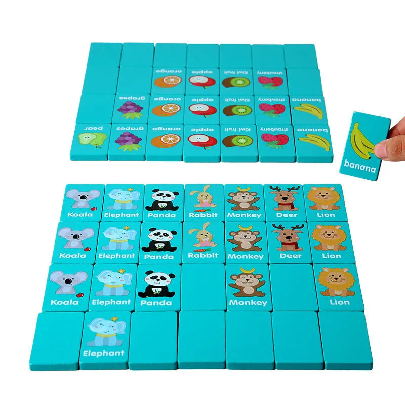 Wooden dominoes board game, Four in One Game, 24x18.2x5.5cm, for children aged 4-6