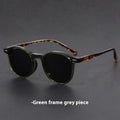 Ultra-light round frame sunglasses with oval lens in Sand Black colour