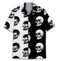 Men's deep green Cuban collar Hawaiian shirt with short sleeves and a digital print pattern.