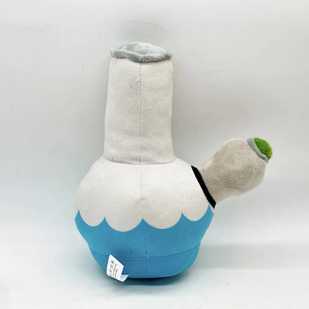 Kettle-shaped plush dog toy with squeaker, measuring 24cm with printed pattern design