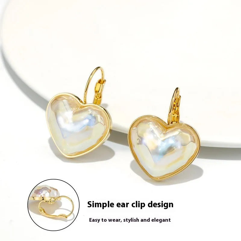 Gold alloy summer niche design women's ear clips with natural styling