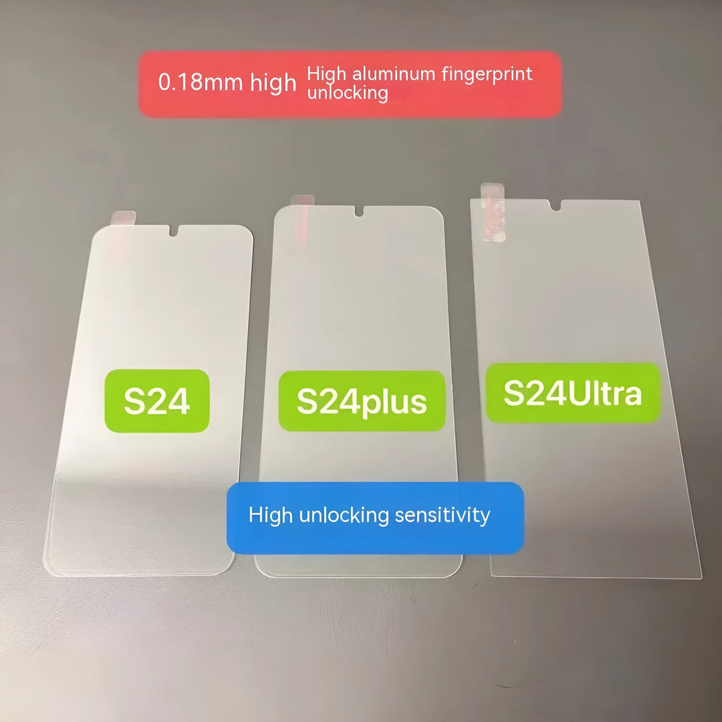 HD tempered glass screen protector for Samsung mobile phone showing full screen coverage.