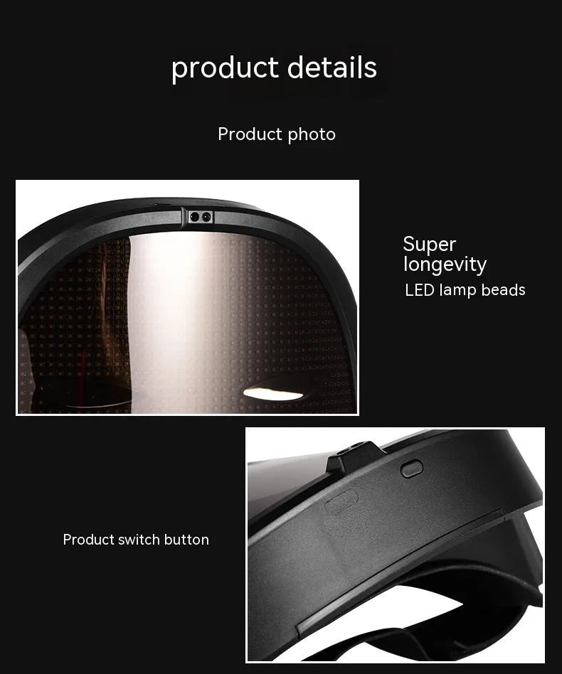 LED luminous face mask with changing displays for Halloween and party events